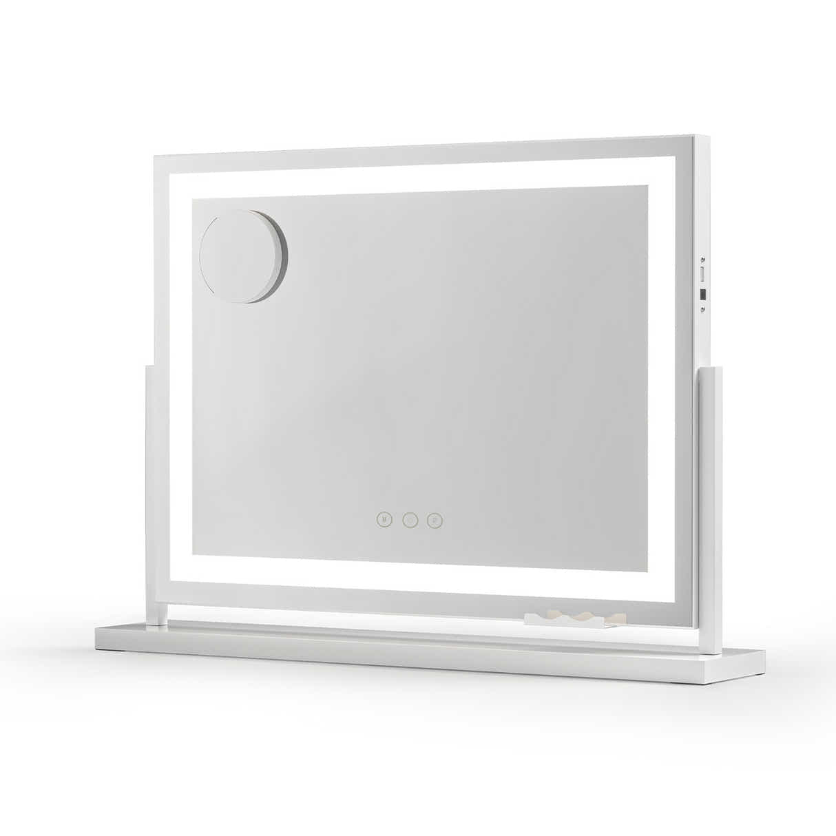 DS NA Embellir 58x46cm Vanity Mirror: 360° Rotating Makeup Mirror with LED