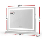 DS NA Embellir 58x46cm Vanity Mirror: 360° Rotating Makeup Mirror with LED