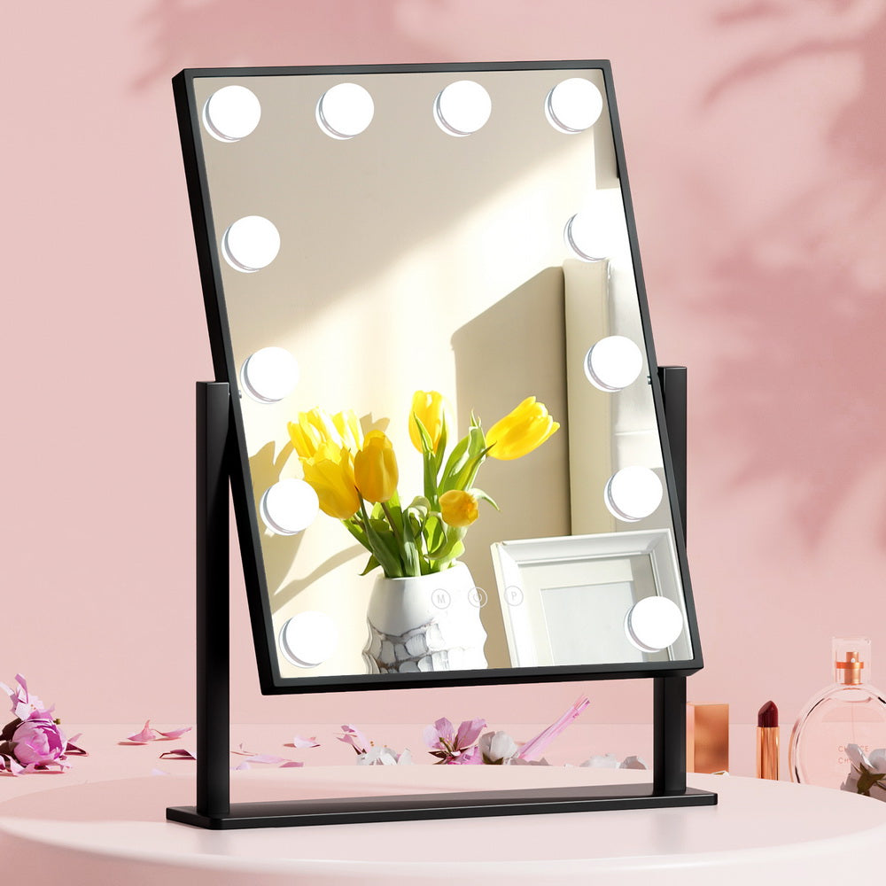 DS NA Embellir Makeup Mirror 30x48cm Hollywood Vanity with LED Light Rotation