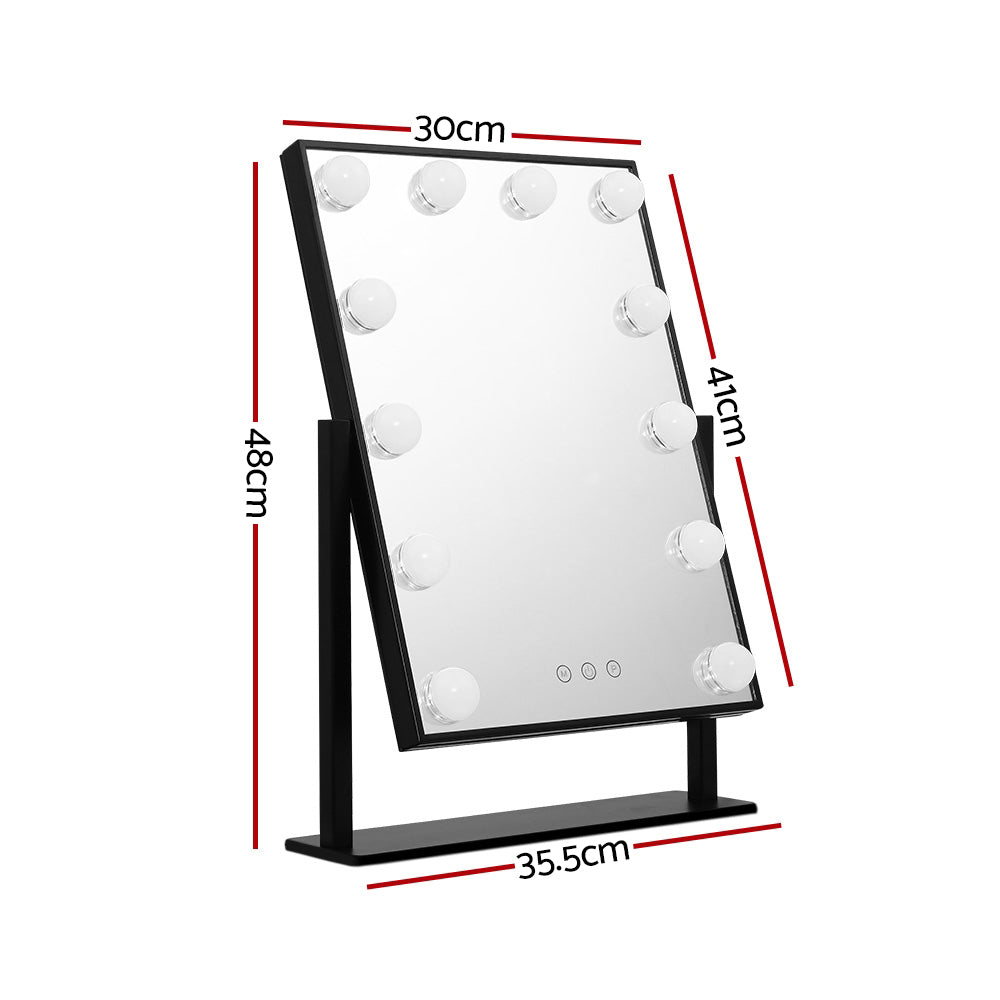 DS NA Embellir Makeup Mirror 30x48cm Hollywood Vanity with LED Light Rotation