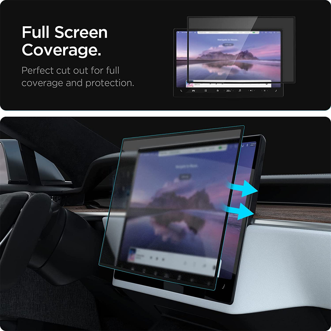 DS PB Spigen Tesla Model S / X Dashboard Premium Anti-Glare Matte Finish Temper