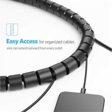 DS PB UGREEN Cable Management Sleeve Protection Tube DIA 25mm 1.5m (Black)