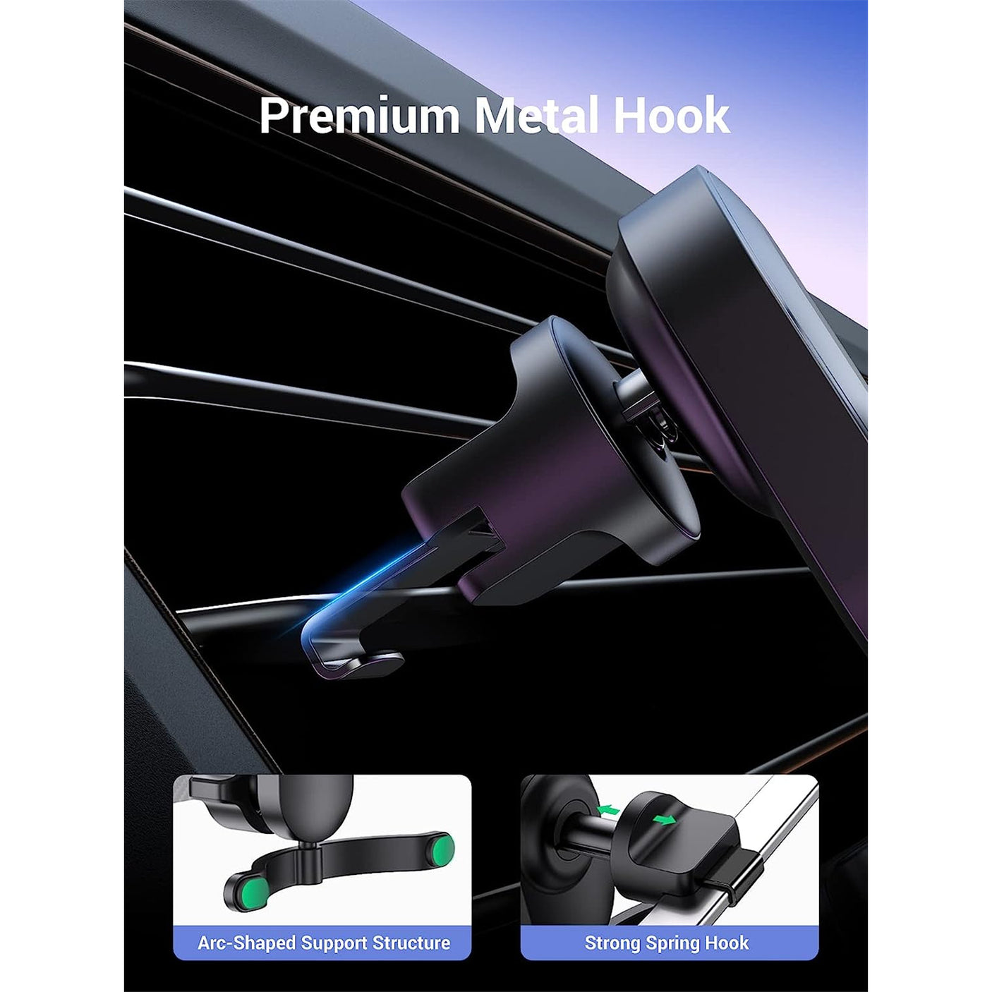 DS PB UGREEN LP228 Gravity Drive Air Vent Car Mount - Phone Holder With Arc-Sha