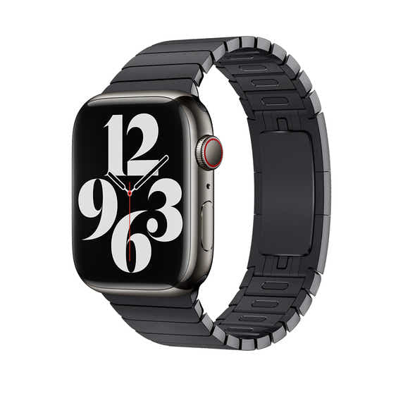 DS BS Ultra-Thin Solid Stainless-Steel Band for Apple Watch 45/44/42 MM-Black