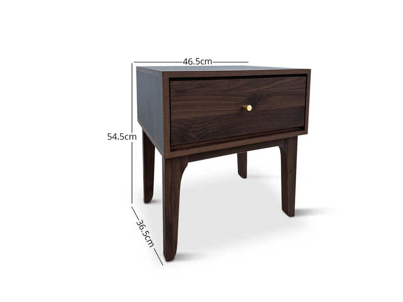 Samuel Bedside Table - Walnut