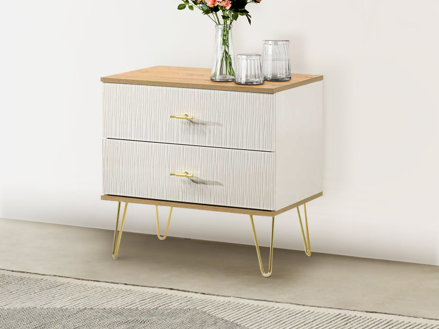 Lilium 2 Drawer End Table