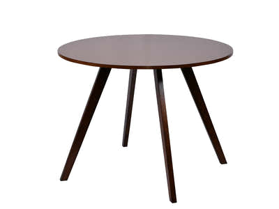 Hexa Round Dining Table Walnut - 100 cm