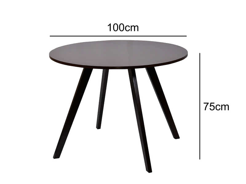 Hexa Round Dining Table Wenge - 100 cm