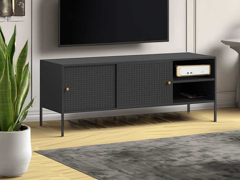Lonna Steel Entertainment Unit Black - 160 cm