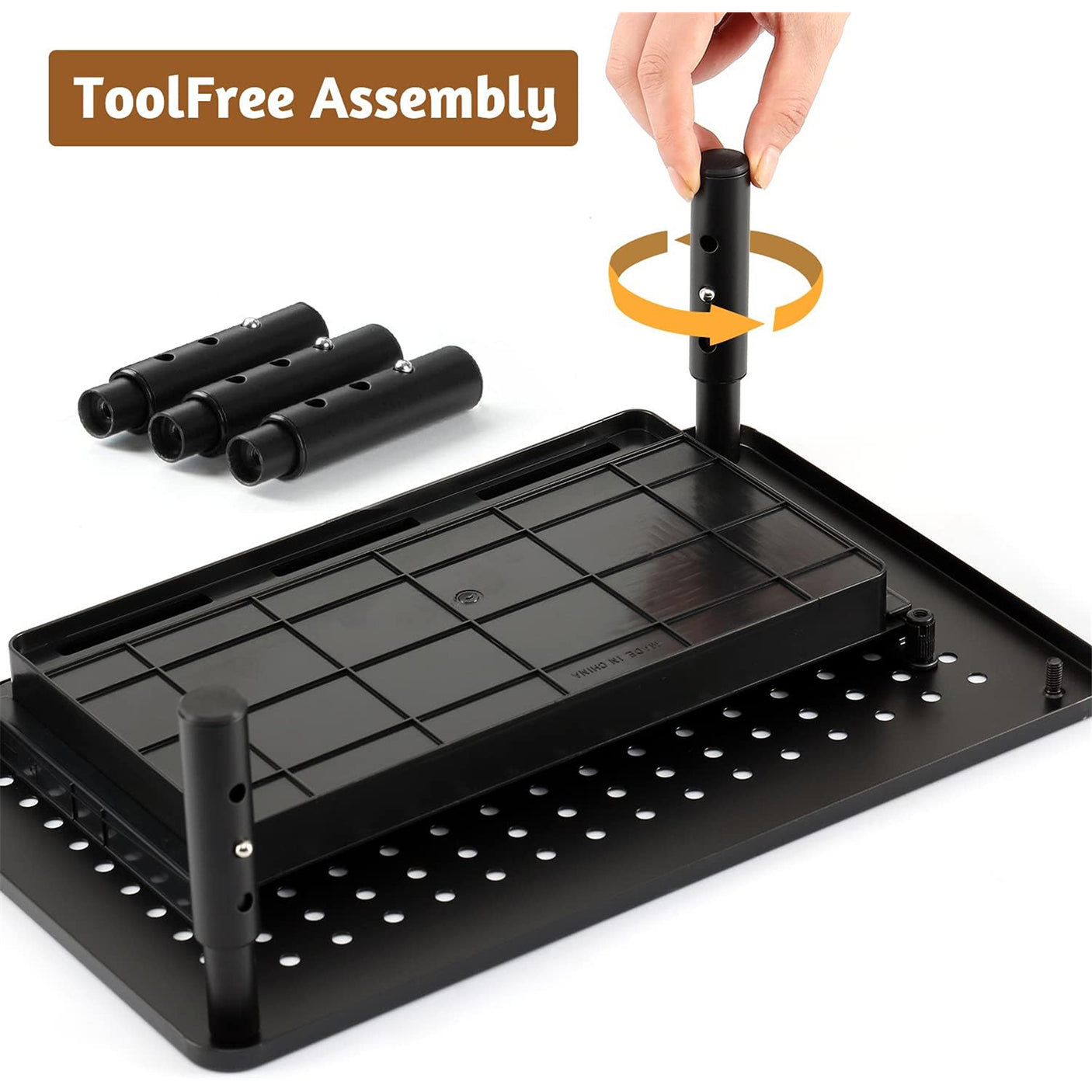 DS PB Office Monitor & Laptop Ergonomic Metal Riser Stand - 3 Levels Adjustable