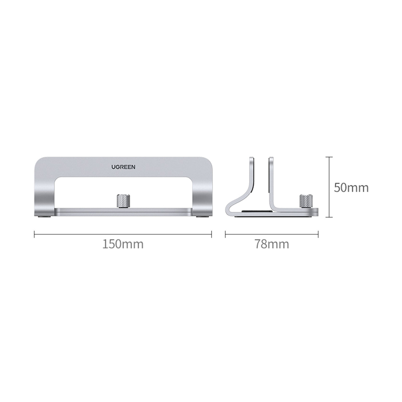 DS PB UGREEN LP258-20471 Vertical Laptop Stand - Silver Space Saving Upright