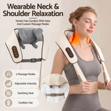 Livemor Neck Massager with Heat Pillow Shiatsu Shoulder Back Massager