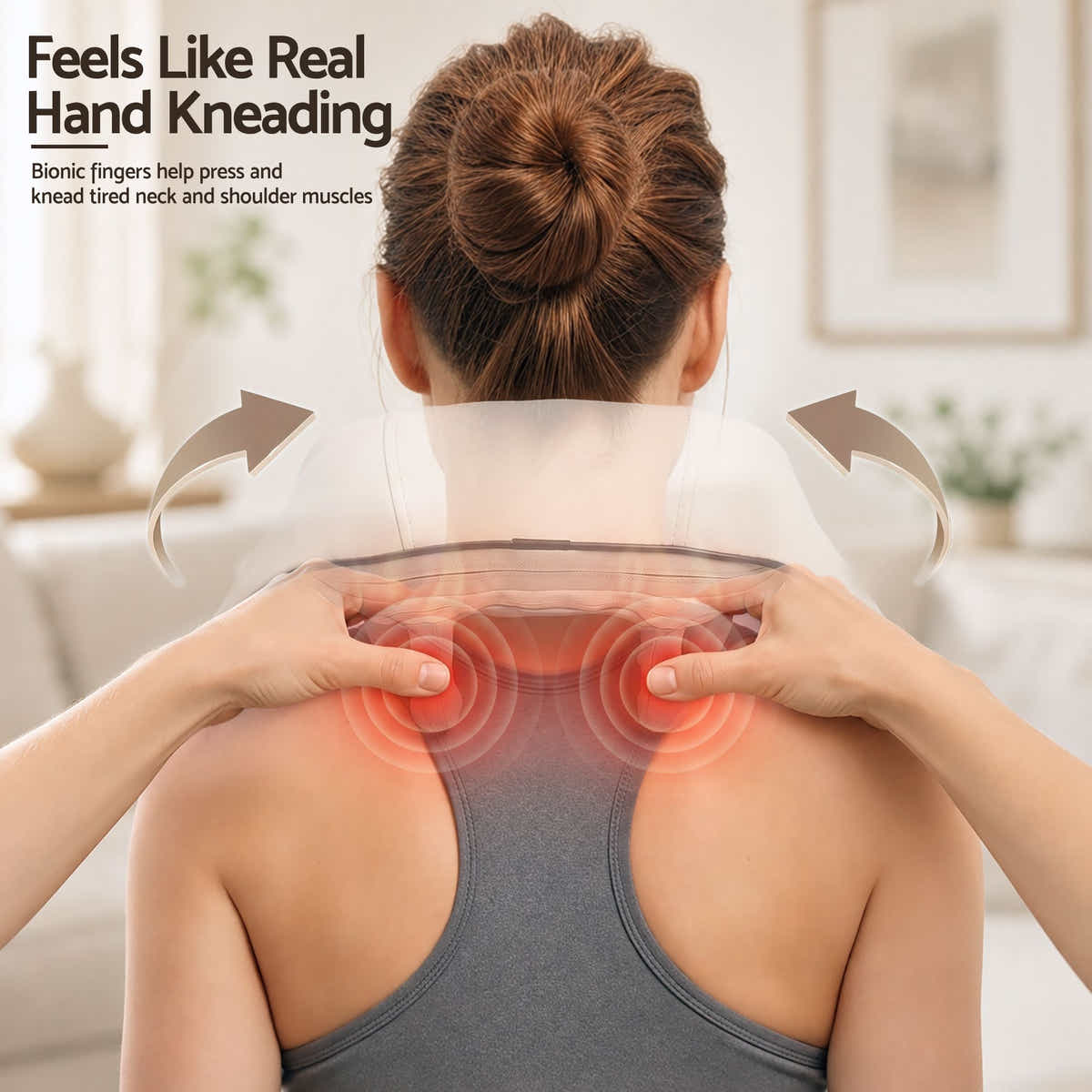 Livemor Neck Massager with Heat Pillow Shiatsu Shoulder Back Massager