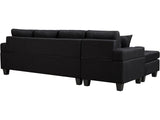 New Marcia Sectional Sofa with Chaise Linen Black