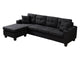 DS New Marcia Sectional Sofa with Chaise Linen - Black