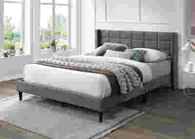 Neron Velvet Bed Frame Charcoal - King