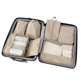 DS BS Travel Storage Luggage Organizer Pouch Set of 7-Beige