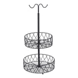 DS BS 2-Tier Fruit Basket Bowl with Banana Hanger