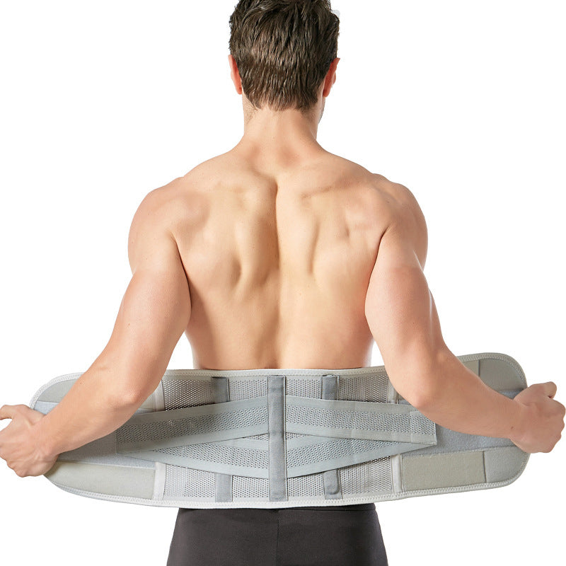 DS BS Adjustable Breathable Lumbar Back Brace Gray-L