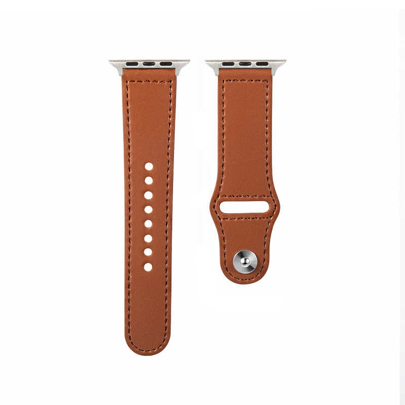 DS BS Leather Bands Compatible With Apple Watch Band for 42MM 44MM 45MM-Brown