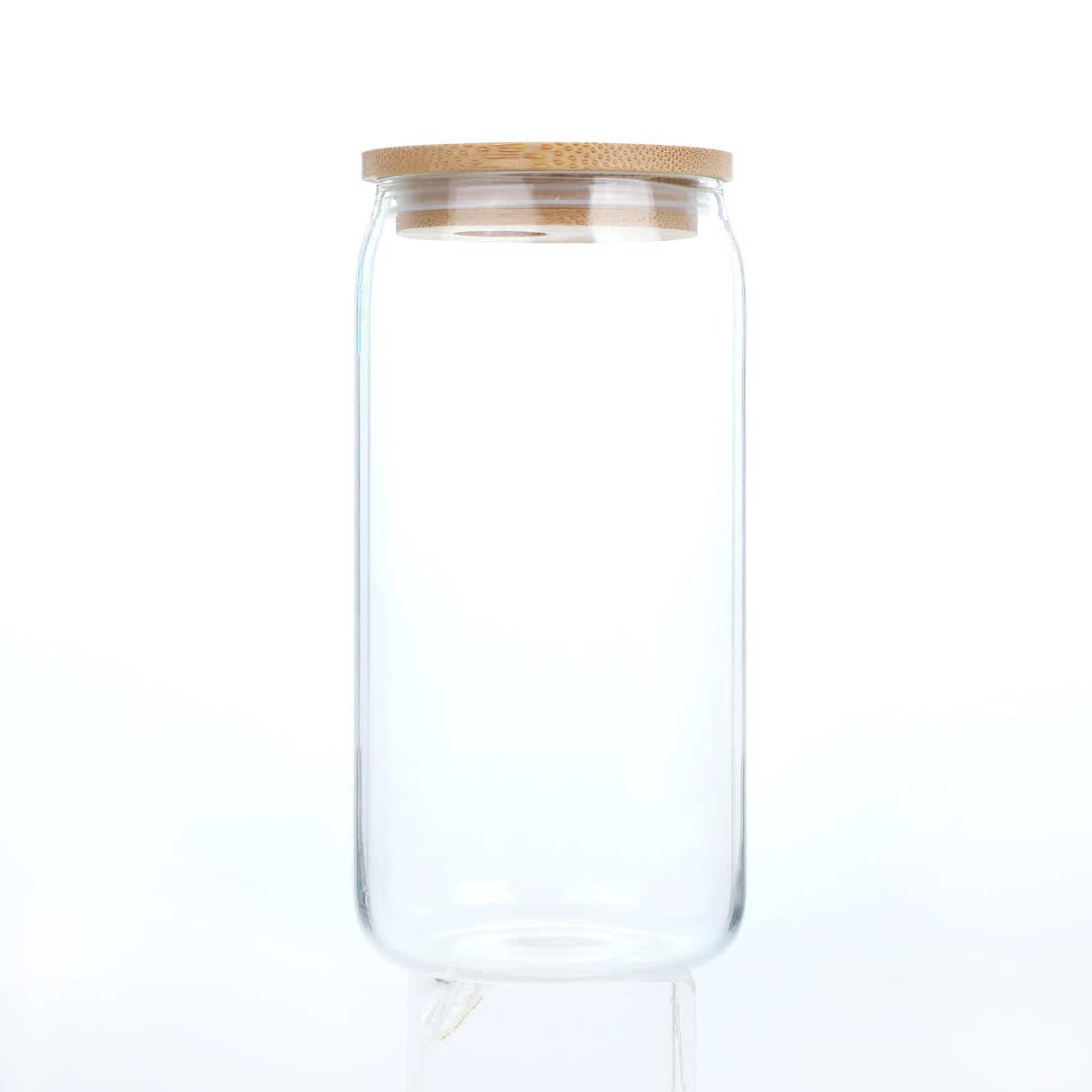 DS BS 6 Pack Drinking Glass Cup with Bamboo Lid and Straw Set