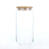 DS BS 6 Pack Drinking Glass Cup with Bamboo Lid and Straw Set
