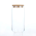 DS BS 6 Pack Drinking Glass Cup with Bamboo Lid and Straw Set