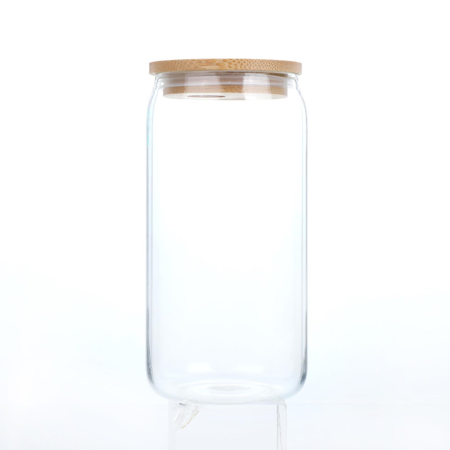 DS BS 6 Pack Drinking Glass Cup with Bamboo Lid and Straw Set