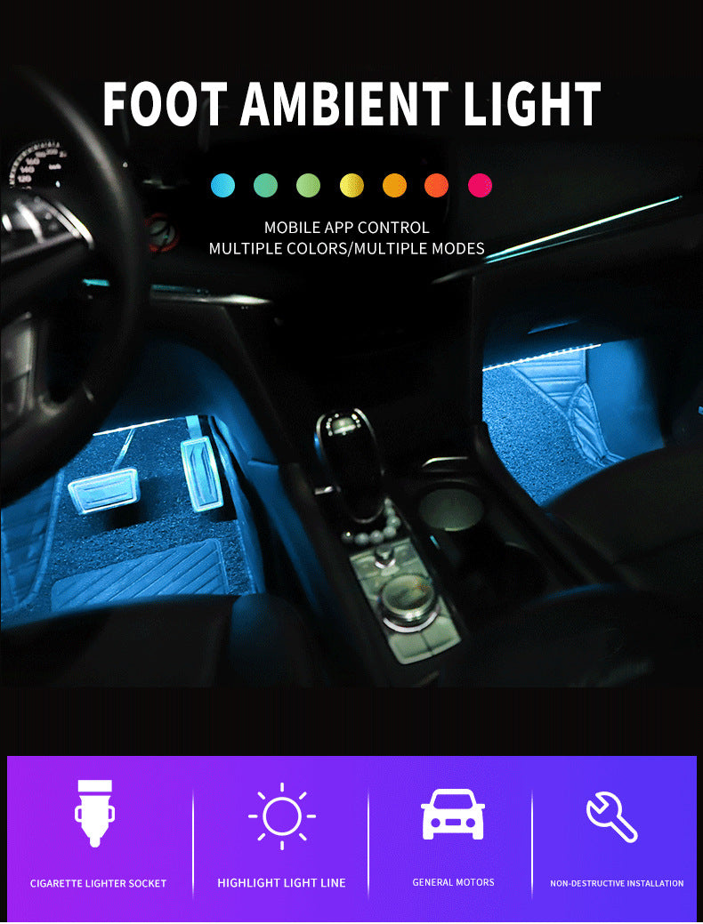 DS BS Car Interior Strip Light Kit Music Sync
