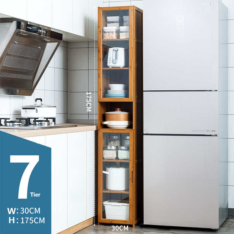 DS BS 7 Tier Bamboo Free Standing Multifunctional Cabinet Rack