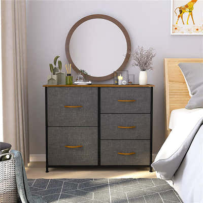DS BS 5 Drawers Steel Frame Fabric Storage Tower