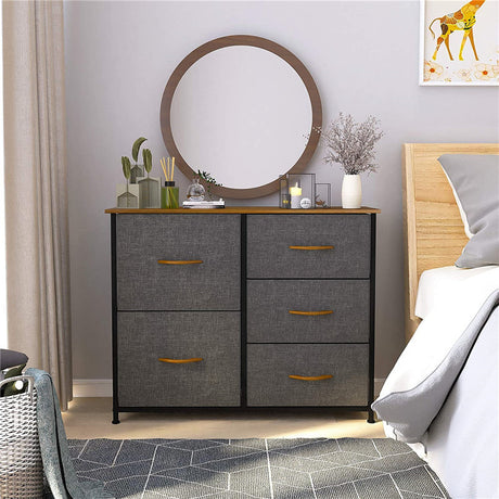DS BS 5 Drawers Steel Frame Fabric Storage Tower