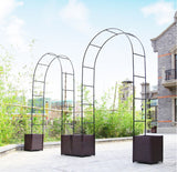 DS BS Metal Garden Arbor Wedding Arch Rack Stand with 2 Planting Box