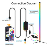 DS BS Smart APP RC Control LED RGB Floor Lamp with Music Sync