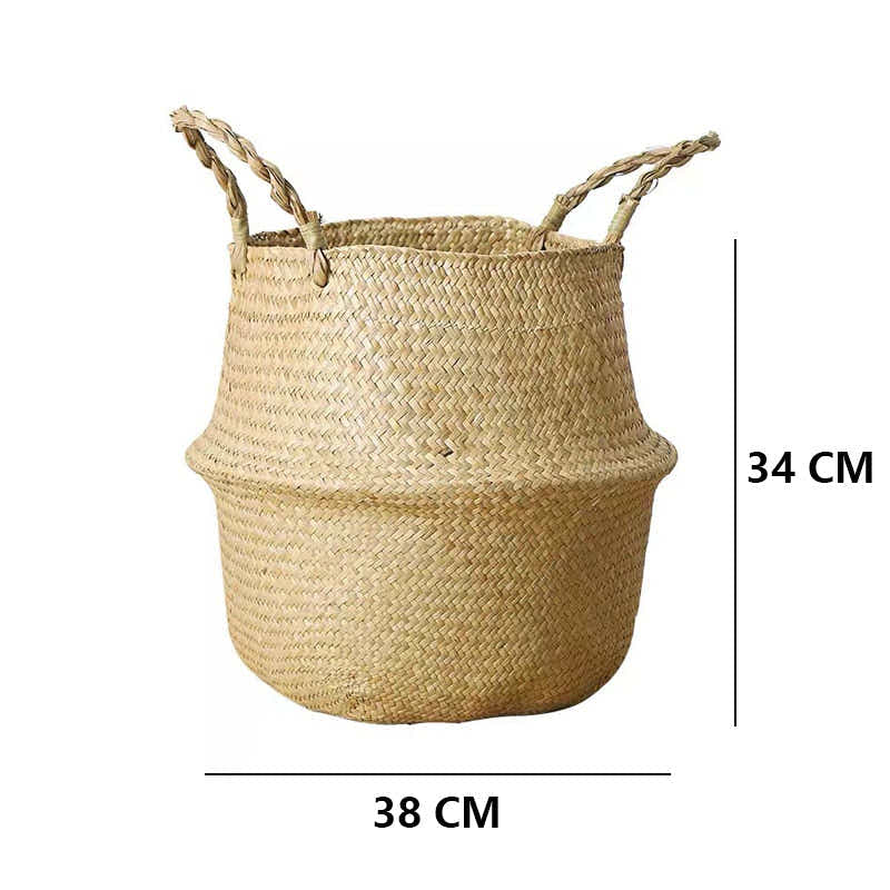 DS BS Natural Woven Seagrass Flower Baskets Garden Flower Pot-XL