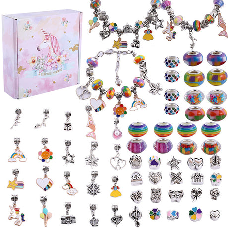 DS BS 63 Pcs DIY Charm Bracelet Making Kit-Multicolor