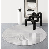 DS BS Modern Abstract Non-Shedding Area Round Rug Maze-120cm