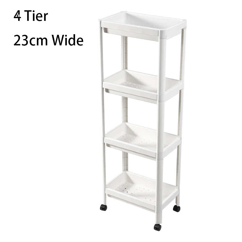 DS BS 4 Tier Wide Slide-Out Trolley Rack Shelf Organizer