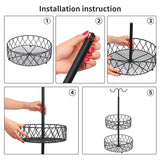 DS BS 2-Tier Fruit Basket Bowl with Banana Hanger