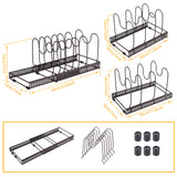 DS BS Adjustable Pot Lid Organizer Dividers Rack 7 Grid-Bronze