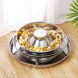 DS BS Stainless Steel Slow Feeder Dog Bowls-34CM