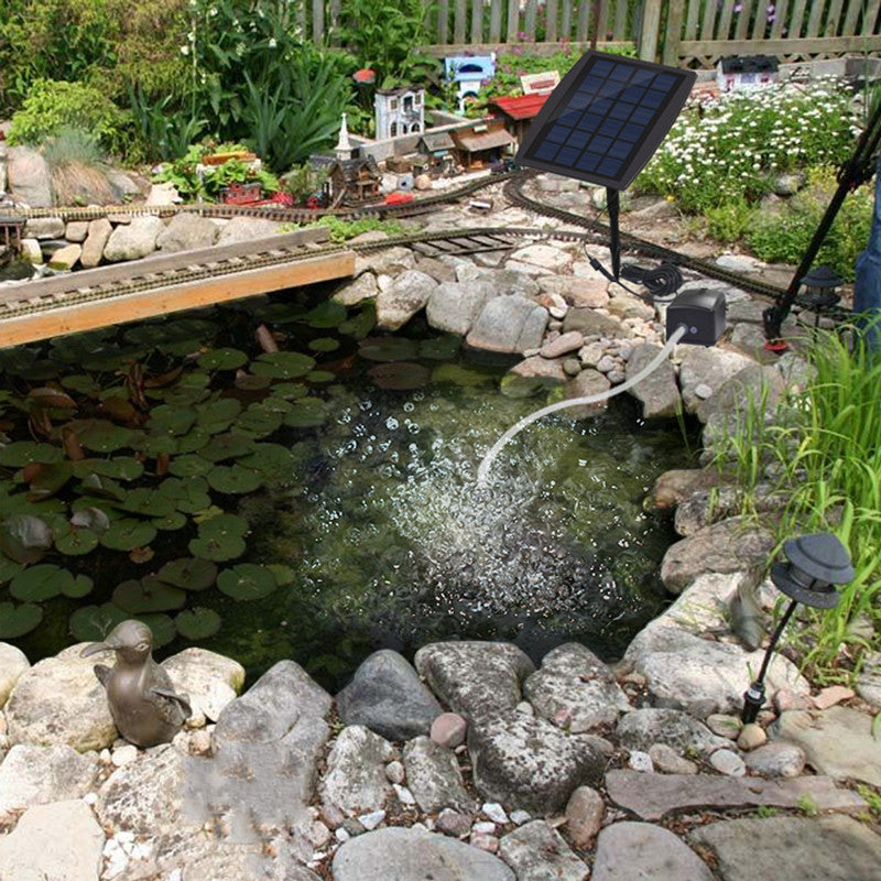 DS BS Solar Powered Oxygen Air Bubble Fountain Pump