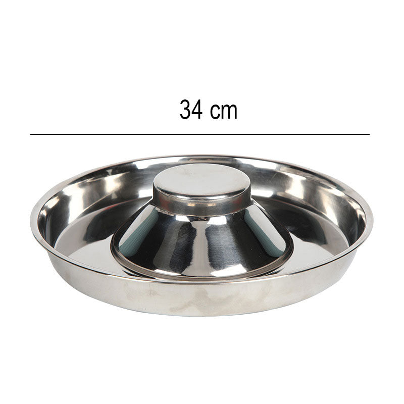 DS BS Stainless Steel Slow Feeder Dog Bowls-34CM