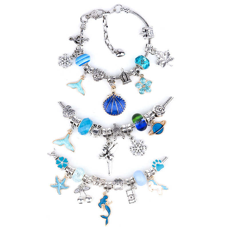 DS BS 63 Pcs DIY Charm Bracelet Making Kit-Blue