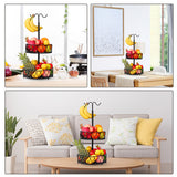 DS BS 2-Tier Fruit Basket Bowl with Banana Hanger