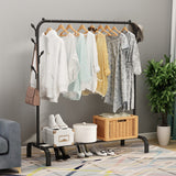 DS BS Metal 7 Hook Garment Rack Clothes Coat Stand 150cm-Black