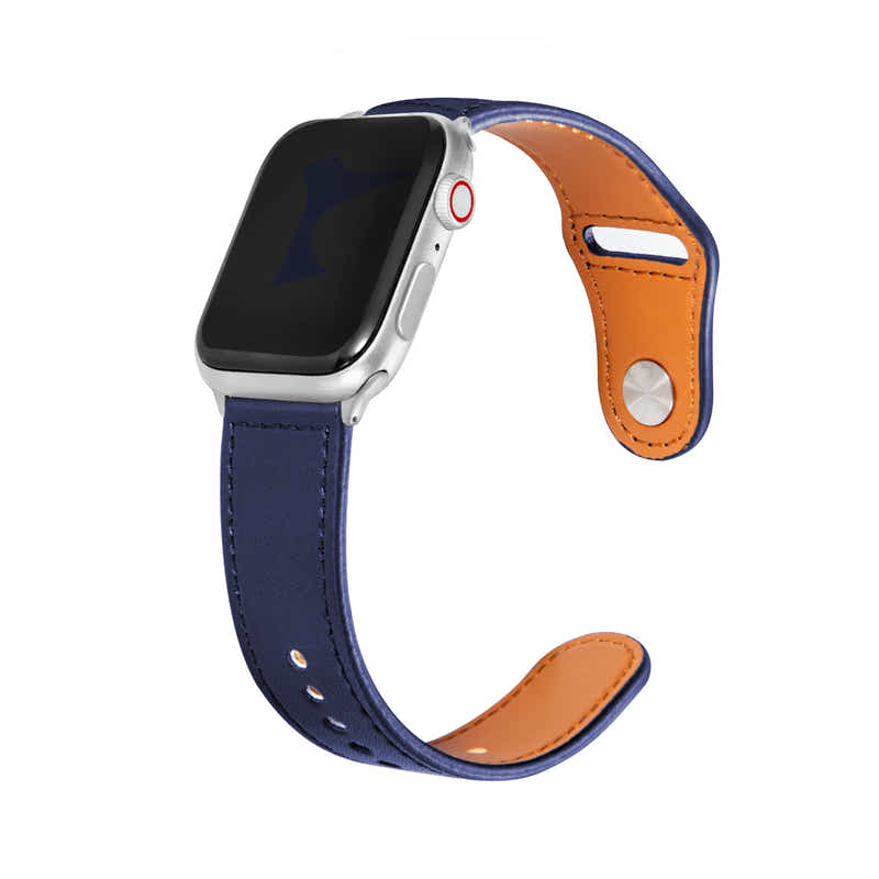 DS BS Leather Bands Compatible With Apple Watch Band for 42MM 44MM 45MM-Blue