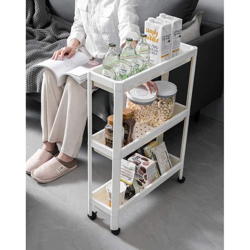 DS BS 4 Tier Narrow Slide-Out Trolley Rack Shelf Organizer