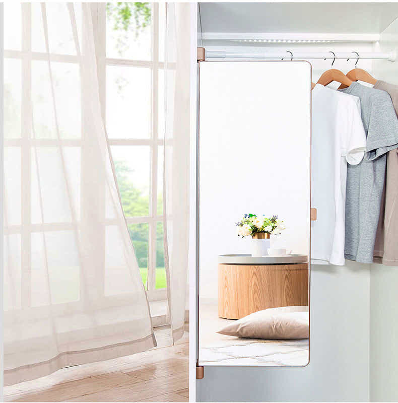 DS BS Aluminum Alloy Frame Wall Mounted Mirror Pull Out Mirror - Roseglod