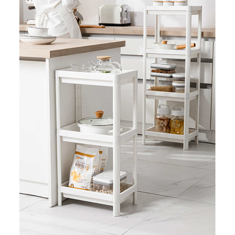 DS BS 3 Tier Wide Slide-Out Trolley Rack Shelf Organizer
